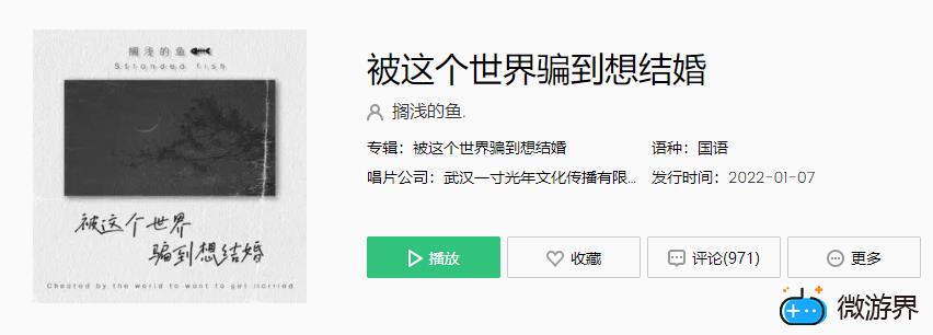 《抖音》被这个世界骗到想结婚歌曲介绍(抖音结婚的歌曲)
