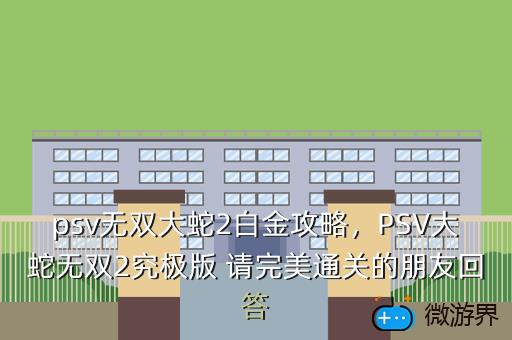 psv无双大蛇2白金攻略，PSV大蛇无双2究极版 请完美通关的朋友回答