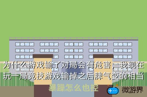 为什么游戏输了对局会有危害，我现在玩一局竞技游戏输掉之后脾气变的相当暴躁怎么也控