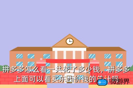 拼多多怎么看一共花了多少钱，拼多多上面可以看买东西价钱的总计吗