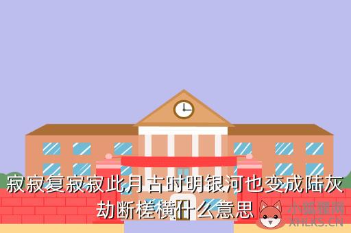 寂寂复寂寂此月古时明银河也变成陆灰劫断槎横什么意思