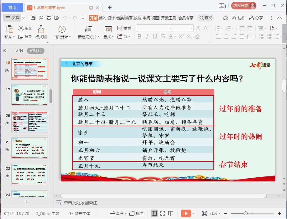 七彩课堂北京的春节ppt课件