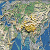 欧亚大陆立体地图素材