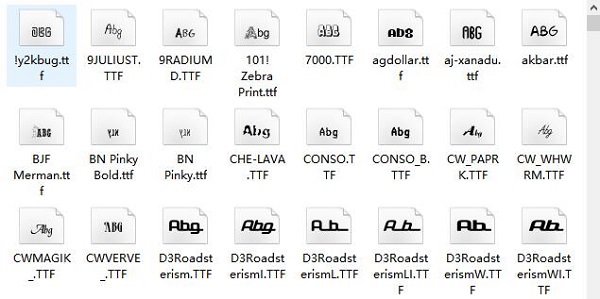 Photoshop英文字体包