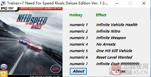 极品飞车18：宿敌七项修改器 v1.3~v1.4 MaxTre版
