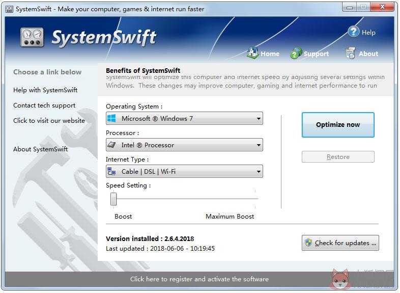 SystemSwift(电脑提速工具) V2.6.4.2018 绿色英文便携版