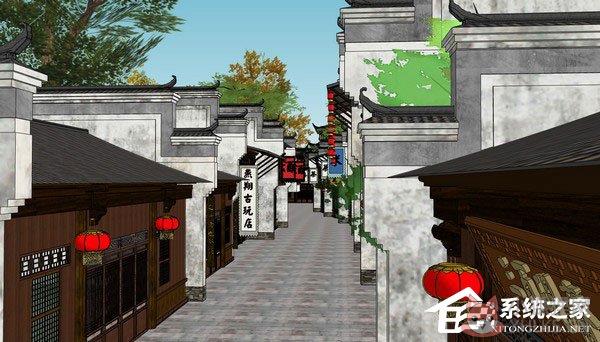 江南古镇SKP模型免费版