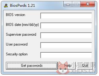 Biospwds(获取Bios密码软件) V1.21 英文绿色版