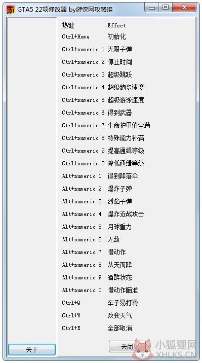 gta5二十二项修改器 V1.0 绿色版