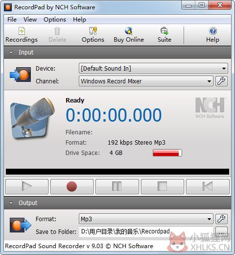 RecordPad(电脑录音软件) V9.03 英文安装版